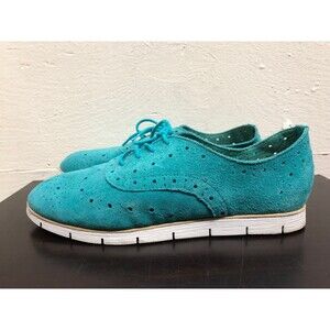 VIXx women Oxford lace up suede turquoise casual Shoes size EUR 38 -US 7.5